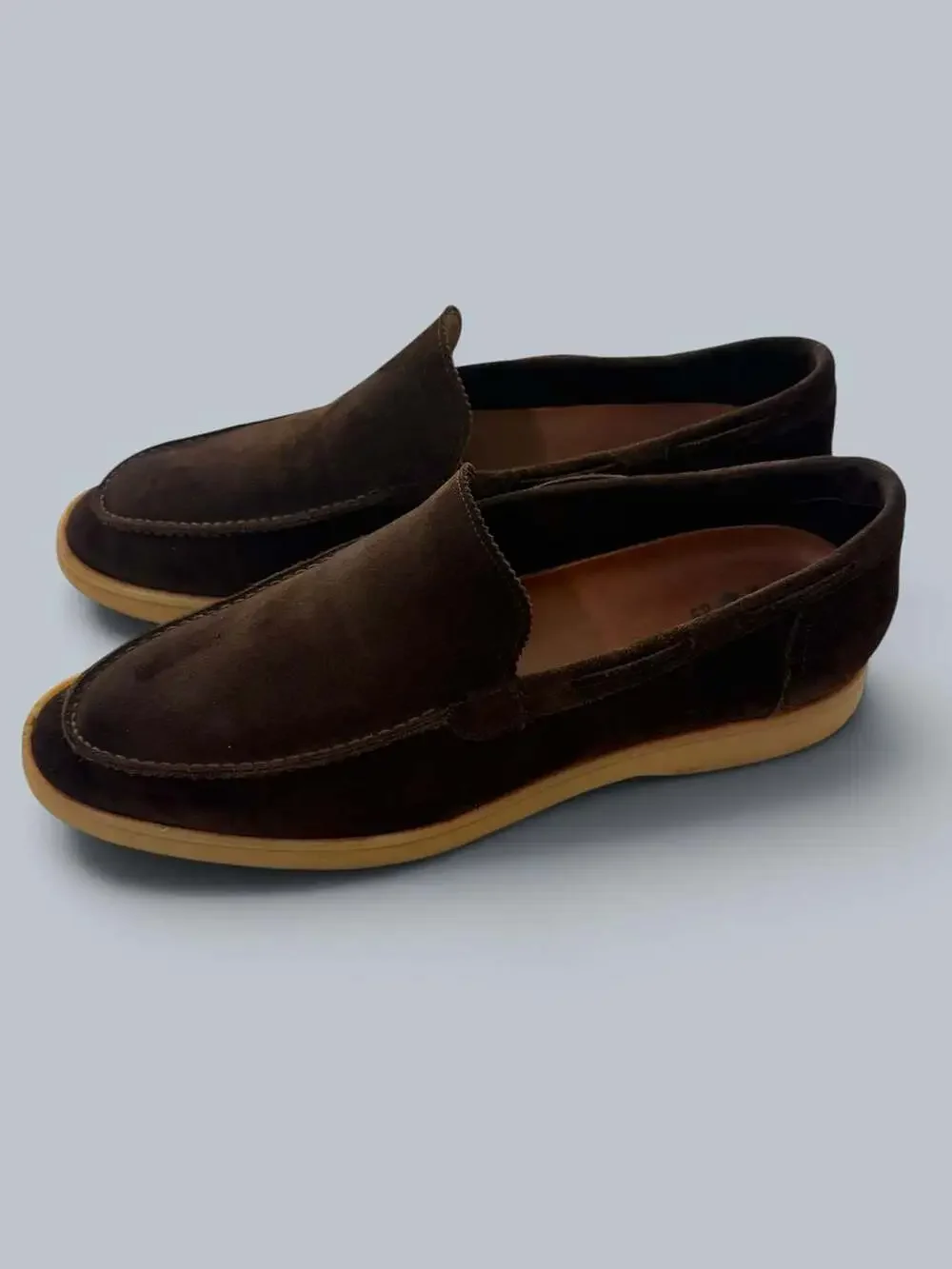 Aurelien Chocolate Brown Suede Yacht Loafer Sz 11US 44EU